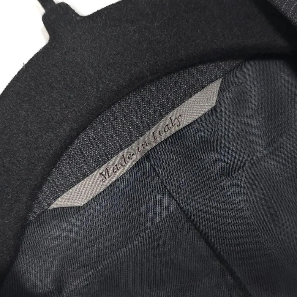 CANALI ITALY MADE 100‎ % Wool Blazer Jacket Gray Pinstripe 42L Sport Coat